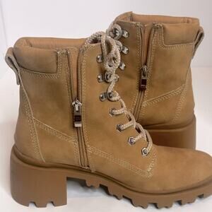 NWOT Madden Girl STEVE MADDEN Combat Work Boot Lace Up Side ZIP 8.5M